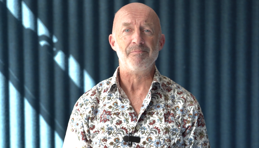 Man speaking to camera